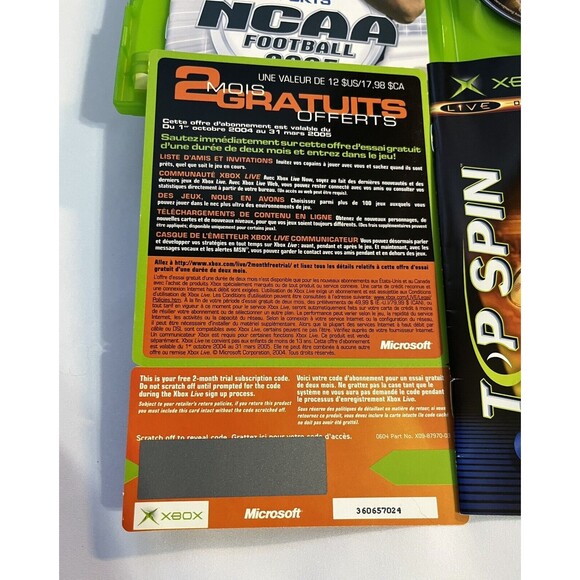 NCAA Football 2005 Top Spin Combo Xbox Complete with Manuals Tested - Picture 7 of 11